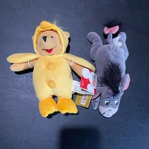 Disney Plush Set: Yellow Winnie the Pooh & Gray Eeyore
